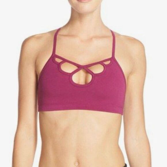 FP Movement by Free People 'Moon Shadow' T-Back Sports Bra, Fuchsia Women’s M - Picture 1 of 8